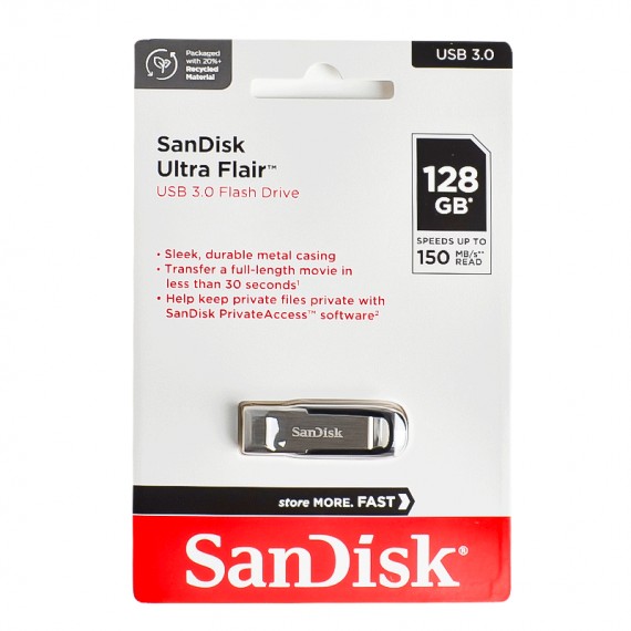 فلش سن دیسک (SanDisk) مدل 128GB Ultra Flair CZ73 USB3.0 گارانتی آسان سرویس