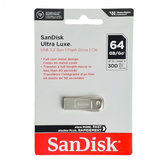 فلش سن دیسک (SanDisk) مدل 64GB Ultra Luxe CZ74 USB3.2 گارانتی آسان سرویس