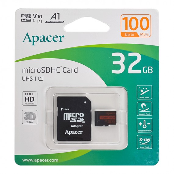 رم موبایل و دوربین اپیسر (Apacer) مدل 32GB AP32GMCSH10UB-R 100MB/s خشاب دار گارانتی حافظه طلایی تهران